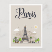 Parijs Frankrijk Kunst Reizen Illustratie Briefkaart (Voorkant)