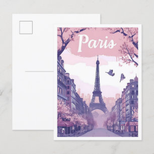 Parijs Frankrijk  Kunst Reizen Illustratie Briefkaart