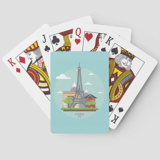 Parijs Frankrijk Landmarks Eiffeltoren Pokerkaarten (Achterkant)