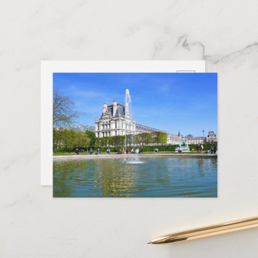 Parijs. Frankrijk. Louvre Briefkaart (Voorkant / Achterkant in situ)