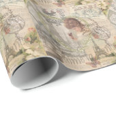 Parijs Frankrijk  meisje Eiffel Cadeaupapier (Rol Hoek)