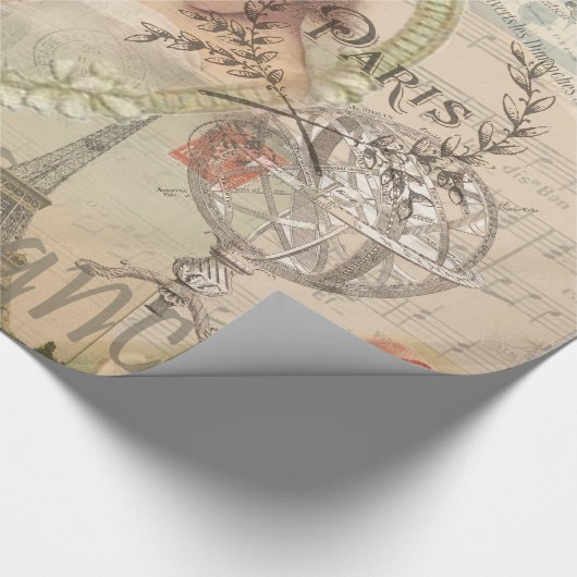 Parijs Frankrijk  meisje Eiffel Cadeaupapier (Hoek)