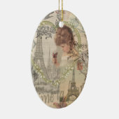 Parijs Frankrijk  meisje Eiffel Keramisch Ornament (Rechts)
