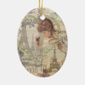 Parijs Frankrijk  meisje Eiffel Keramisch Ornament (Achterkant)
