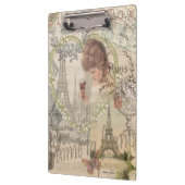 Parijs Frankrijk meisje Eiffel Klembord (Links)