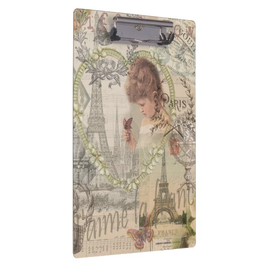 Parijs Frankrijk meisje Eiffel Klembord (Rechts)