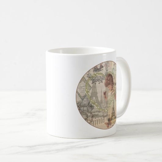 Parijs Frankrijk meisje Eiffel Koffiemok (Voorkant rechts)