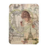 Parijs Frankrijk  meisje Eiffel Magneet (Verticaal)