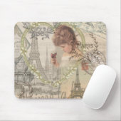 Parijs Frankrijk  meisje Eiffel Muismat (Met muis)