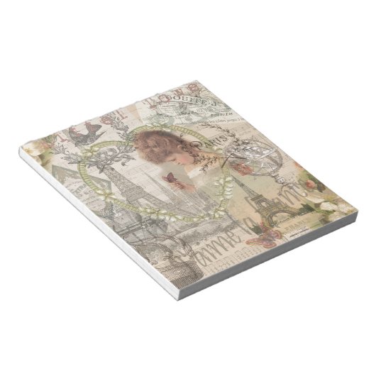 Parijs Frankrijk  meisje Eiffel Notitieblok (Schuin)