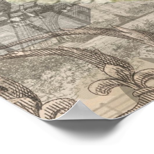 Parijs Frankrijk  meisje Eiffel Poster (Hoek)