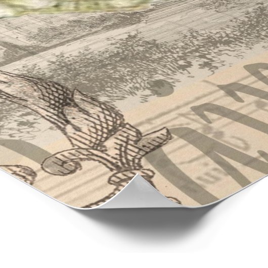 Parijs Frankrijk  meisje Eiffel Poster (Hoek)