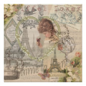 Parijs Frankrijk  meisje Eiffel Poster (Voorkant)