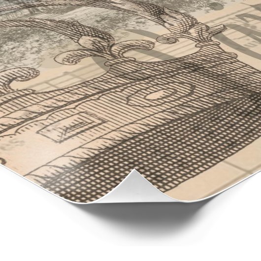 Parijs Frankrijk  meisje Eiffel Poster (Hoek)