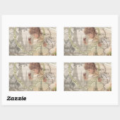 Parijs Frankrijk  meisje Eiffel Rechthoekige Sticker (Vel)