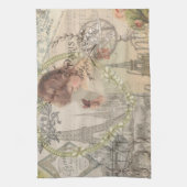 Parijs Frankrijk meisje Eiffel Theedoek (Verticaal)