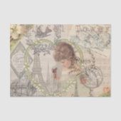 Parijs Frankrijk  meisje Eiffel Tissuepapier (Voorkant)