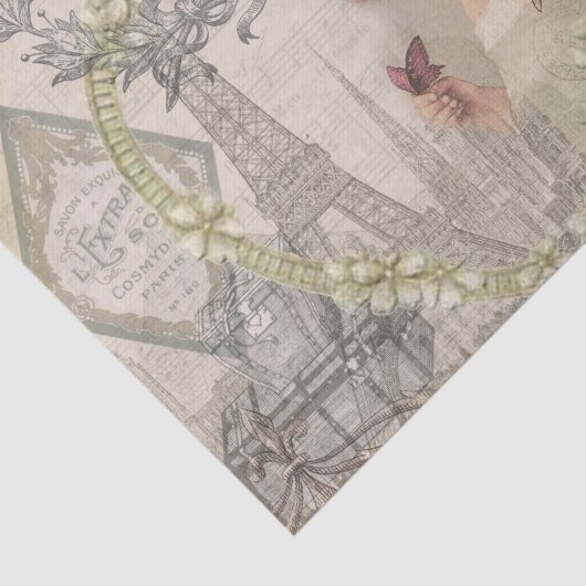 Parijs Frankrijk  meisje Eiffel Tissuepapier (Detail)