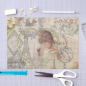 Parijs Frankrijk  meisje Eiffel Tissuepapier (Craft)