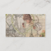 Parijs Frankrijk meisje Eiffel Visitekaartje (Achterkant)