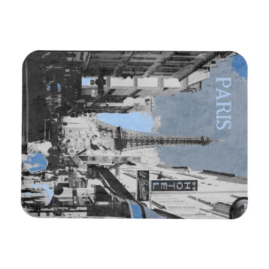 Parijs, Frankrijk, met een blauwe hint Magneet (Horizontaal)