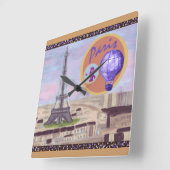 Parijs Frankrijk met oiffeltoren Vierkante Klok (Hoek)