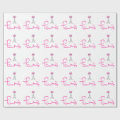 Parijs-Frankrijk-met-roze-bow Cadeaupapier (Vlak)