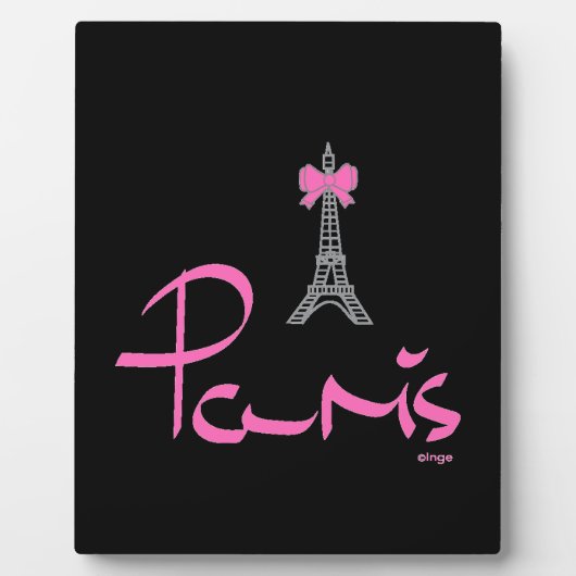 Parijs-Frankrijk-met-roze-bow Fotoplaat (Voorkant)