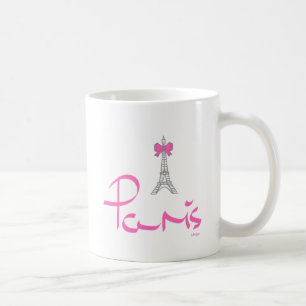 Parijs-Frankrijk-met-roze-bow Koffiemok