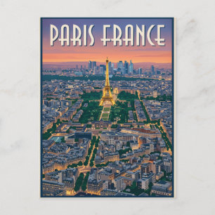Parijs Frankrijk Mid-Century Modern Silhouette Kun Briefkaart