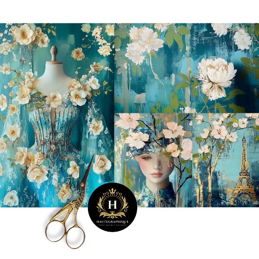  Parijs Frankrijk Mode Collage Decoupage Tissuepapier