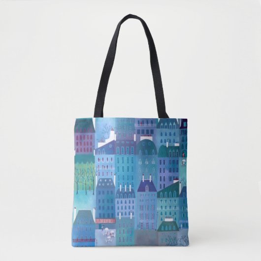 Parijs Frankrijk Modern stadsgezicht schilderij Tote Bag (Voorkant)