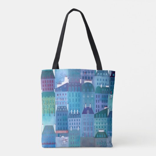 Parijs Frankrijk Modern stadsgezicht schilderij Tote Bag (Achterkant)