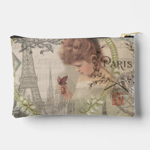 Parijs Frankrijk Mooie Meisje Zachte Eiffeltoren Etui