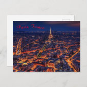 Parijs Frankrijk Night City Lights Briefkaart (Voorkant / Achterkant)
