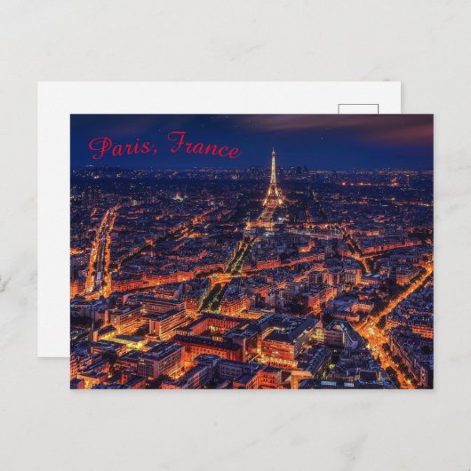 Parijs Frankrijk Night City Lights Briefkaart (Voorkant / Achterkant)