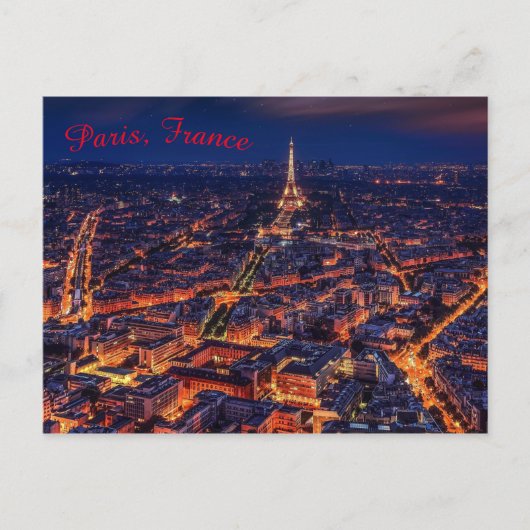 Parijs Frankrijk Night City Lights Briefkaart (Voorkant)