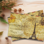 Parijs Frankrijk Ontvangingspagina Vintage Ephemer Tissuepapier<br><div class="desc">Dit ontwerp werd gecreeerd door digitale kunst. Het kan worden gepersonaliseerd door de aanpassingsknoop te klikken en de kleur te veranderen, een naam, initialen of uw favoriete woorden toe te voegen. Neem contact met me op colorflowcreations@gmail.com als je dit ontwerp op een ander product wilt gebruiken. Koop mijn oorspronkelijke abstracte...</div>