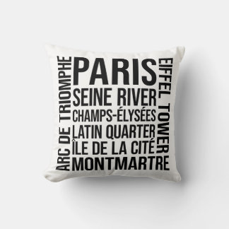 Parijs, Frankrijk oriëntatiepunten Typografie Word Kussen