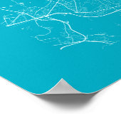 Parijs - Frankrijk Poster Ligh Blue City Map (Hoek)