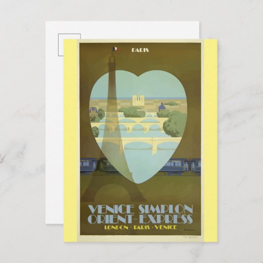 Parijs Frankrijk Poster voor boottower Briefkaart (Voorkant / Achterkant)