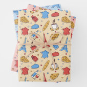 Parijs Frankrijk — Reeks verpakkingspapier van 3 Inpakpapier Vel (In situ)