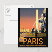 Parijs Frankrijk Reis Briefkaart (Voorkant / Achterkant)