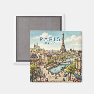 Parijs Frankrijk Reis Kunst Vintage Magneet