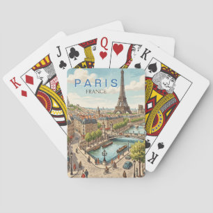 Parijs Frankrijk Reis Kunst Vintage Pokerkaarten