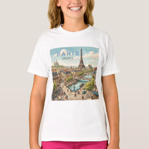 Parijs Frankrijk Reis Kunst Vintage T-shirt