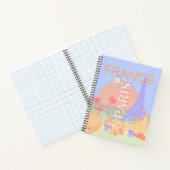 Parijs, Frankrijk, Reiskunst, Preppy, Pastel, Blau Notitieboek (Binnen)