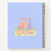 Parijs, Frankrijk, Reiskunst, Preppy, Pastel, Blau Notitieboek (Achterkant)