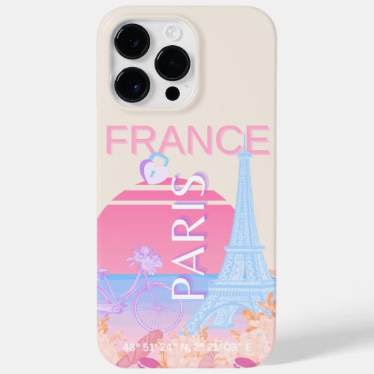 Parijs, Frankrijk, Reiskunst, Preppy, Pastel Case-Mate iPhone Case (Achterkant)
