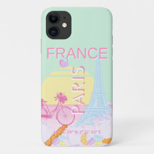 Parijs, Frankrijk, Reiskunst, Preppy, Pastel, Groe Case-Mate iPhone Case